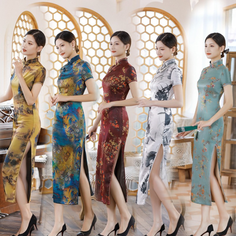 Summer Clothing Elegant - Cheongsam Qipao Dress Vintage Casual Summer
