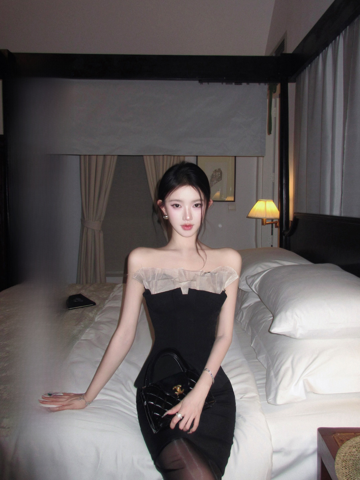 Summer Clothing Label - Black Label Splice Tube Top Vest