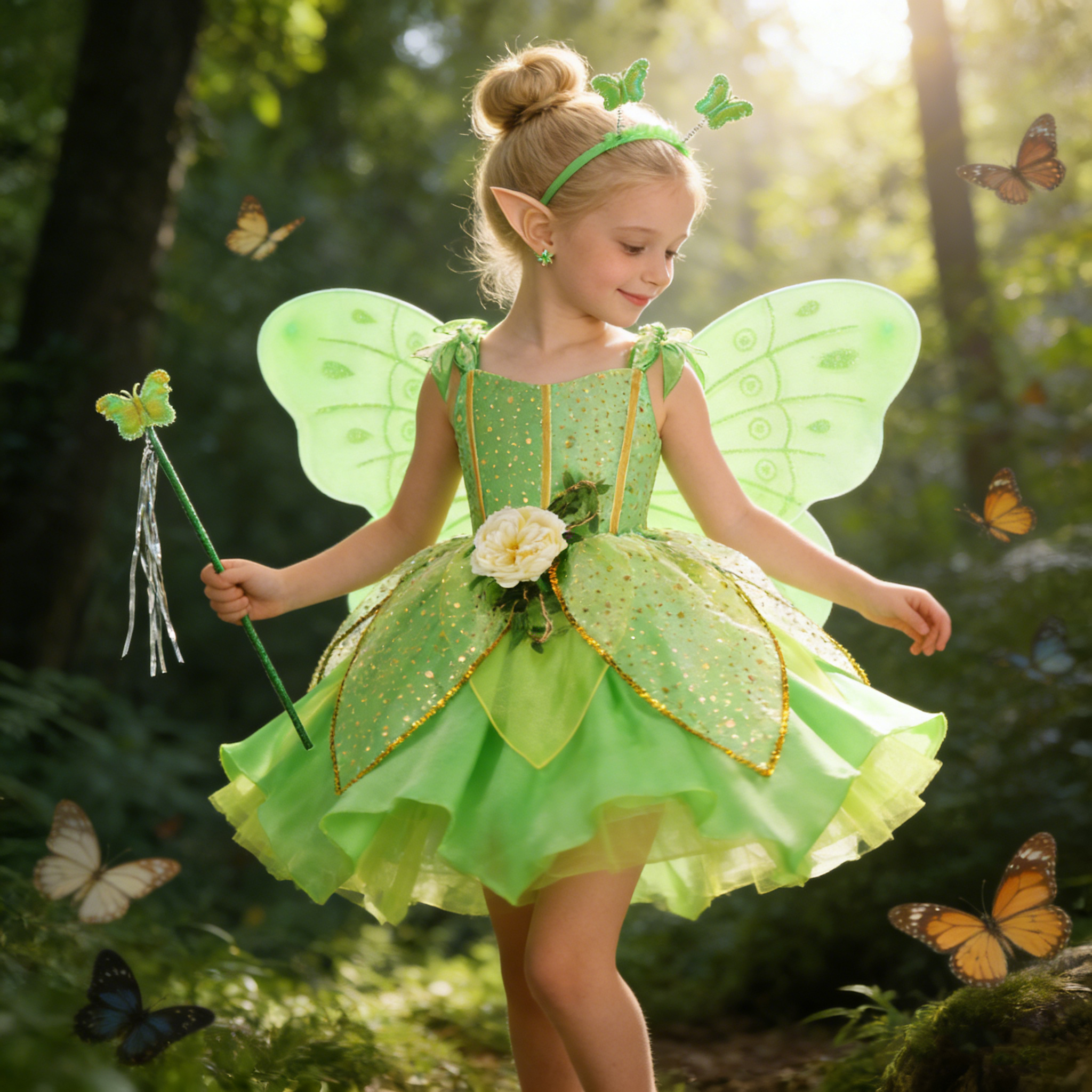 Summer Kids Clothing - Summer Girls Tinkerbell Fairy Dresses Up