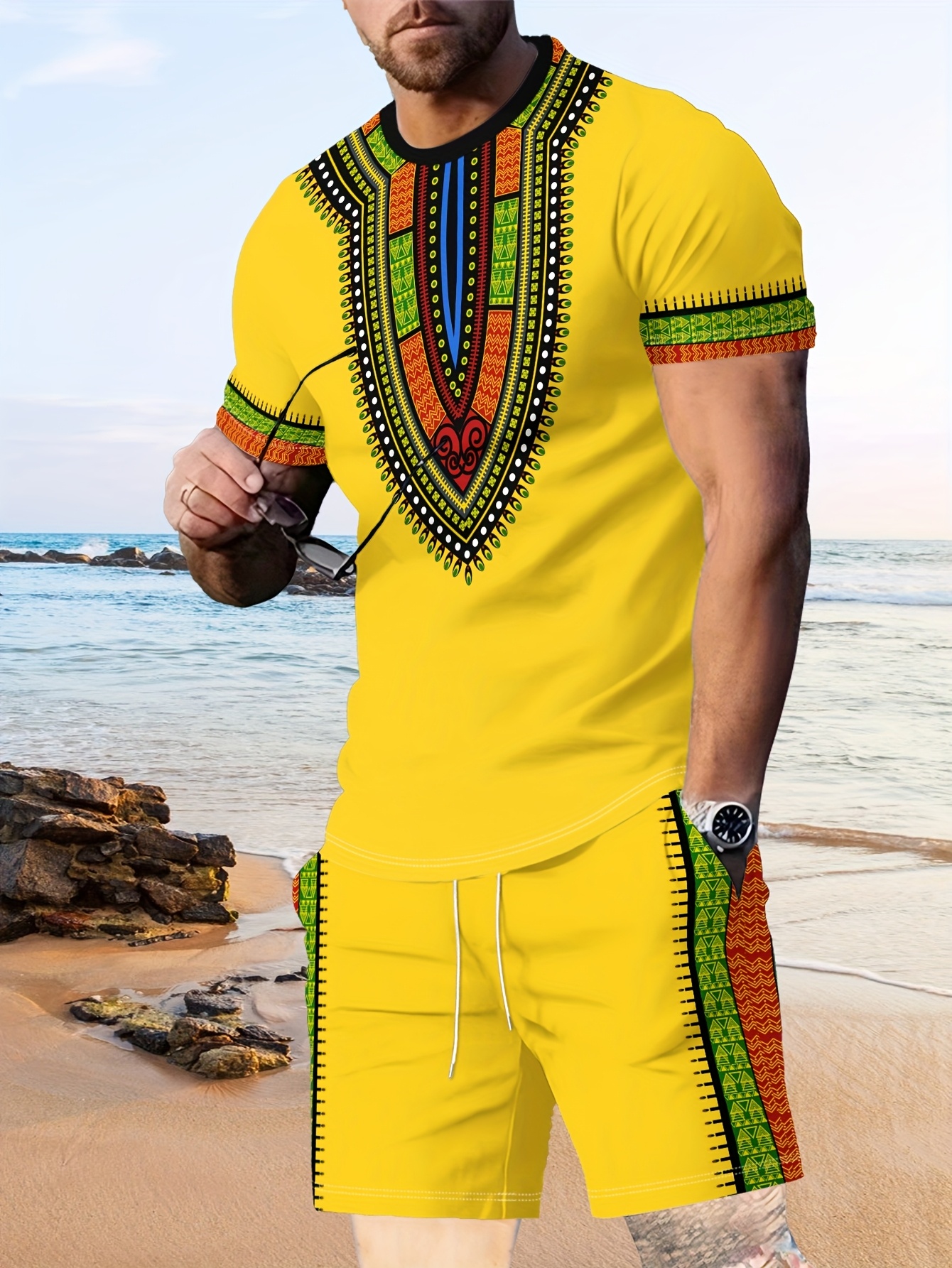 Summer Knit Clothing - New Men's Suits African Dashiki Paisley