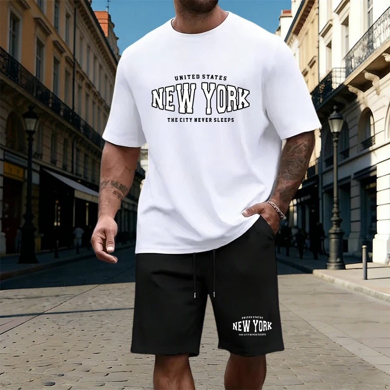 Mens T-Shirt Tracksuit Printin - Summer Knit Clothing 评论和价格