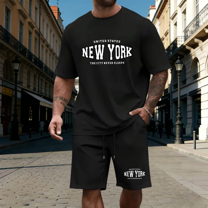 Mens T-Shirt Tracksuit Printin - Summer Knit Clothing 评论和价格