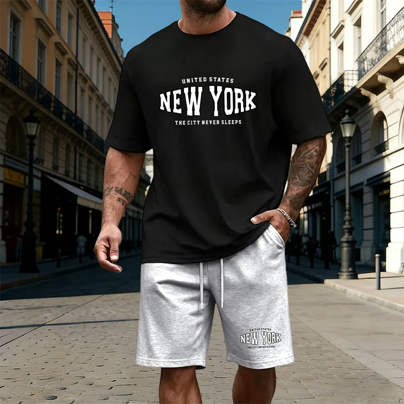Mens T-Shirt Tracksuit Printin - Summer Knit Clothing 评论和价格