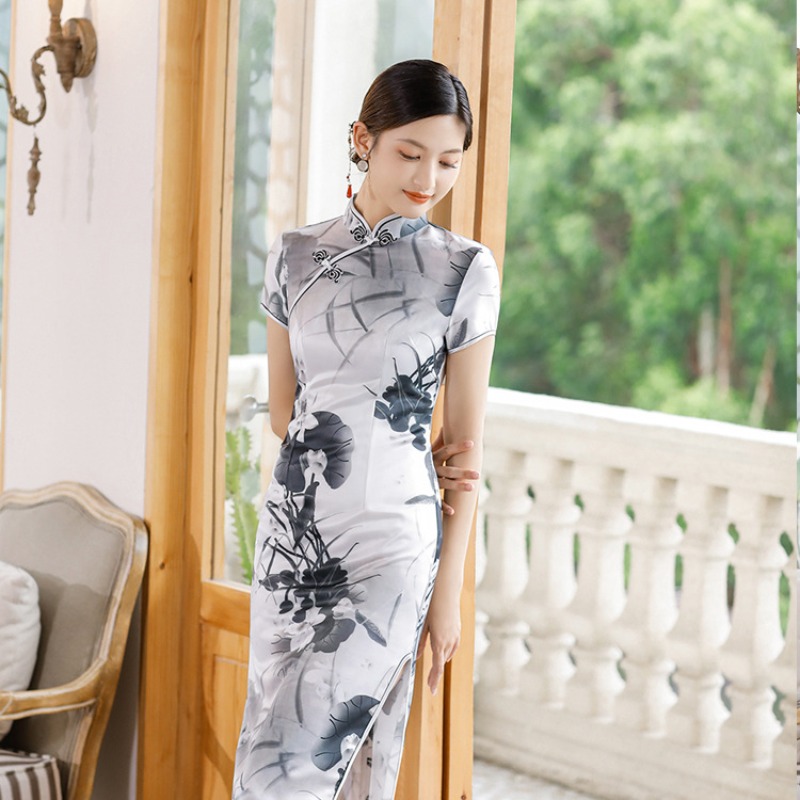 Cheongsam Qipao Dress Vintage  - Summer Clothing Elegant 评论和价格