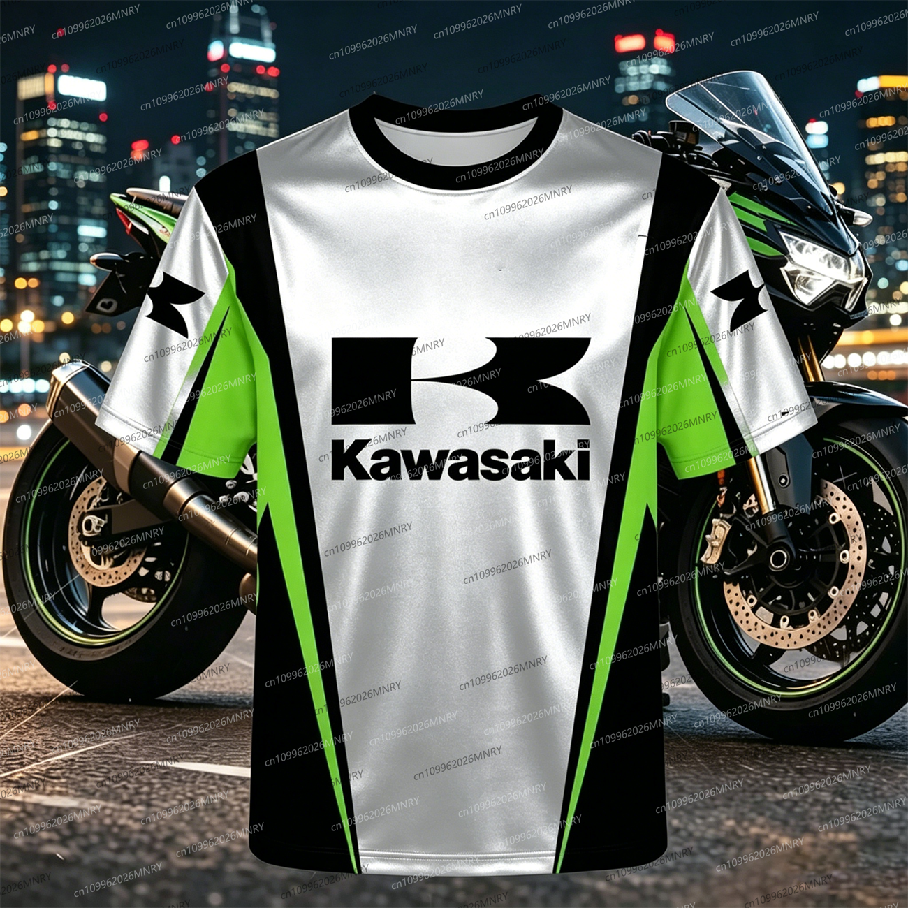 Men Oversized t-shirt Kawasaki - Summer Clothing Motorcycle 评论和价格