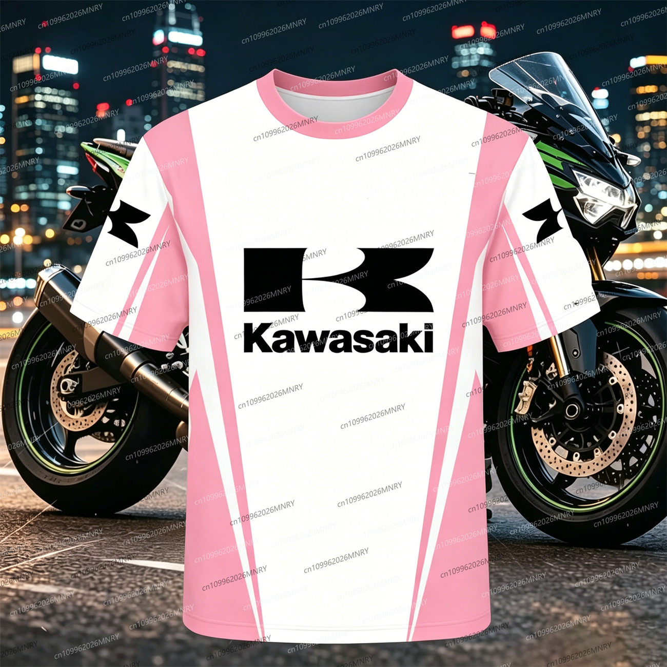 Men Oversized t-shirt Kawasaki - Summer Clothing Motorcycle 评论和价格
