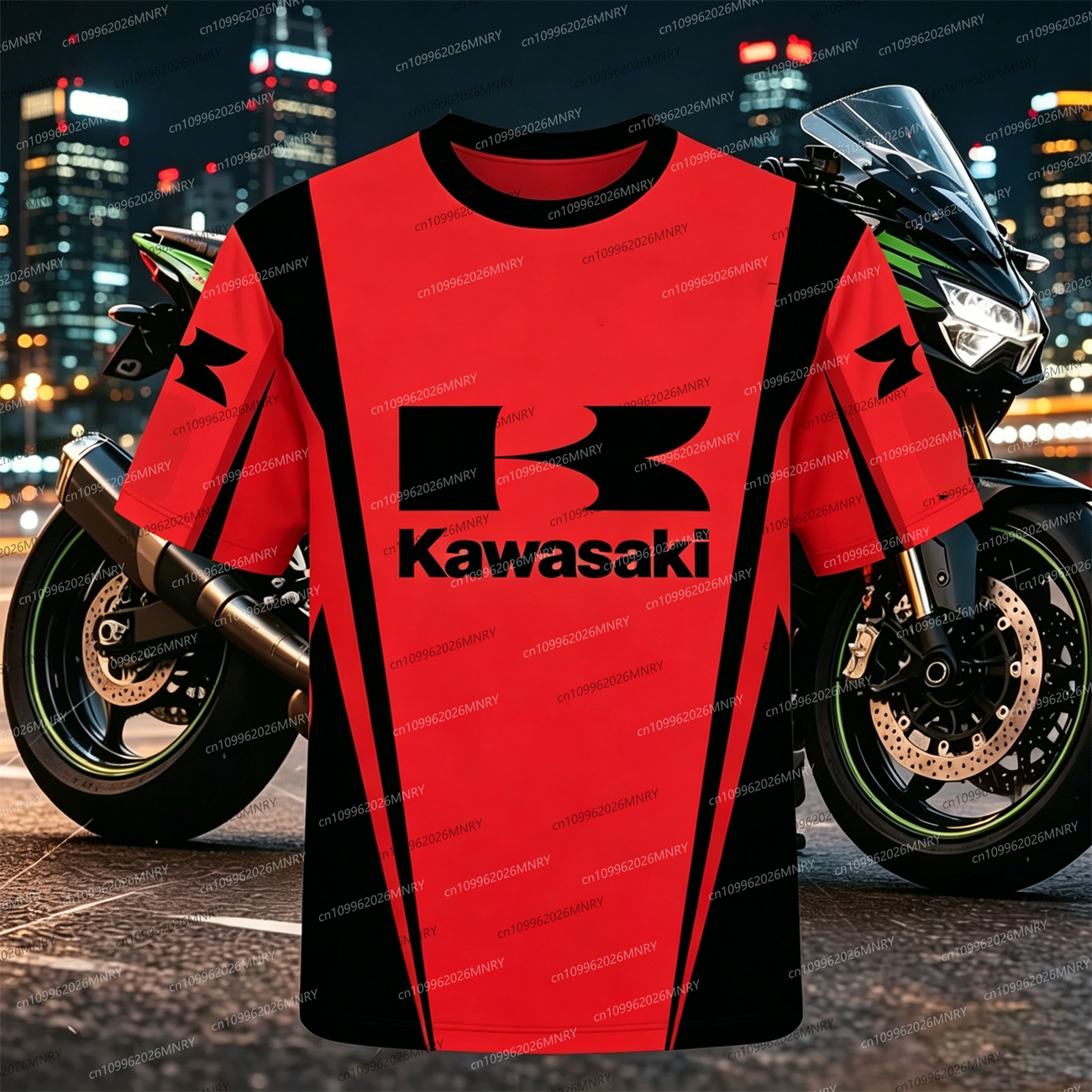 Men Oversized t-shirt Kawasaki - Summer Clothing Motorcycle 评论和价格