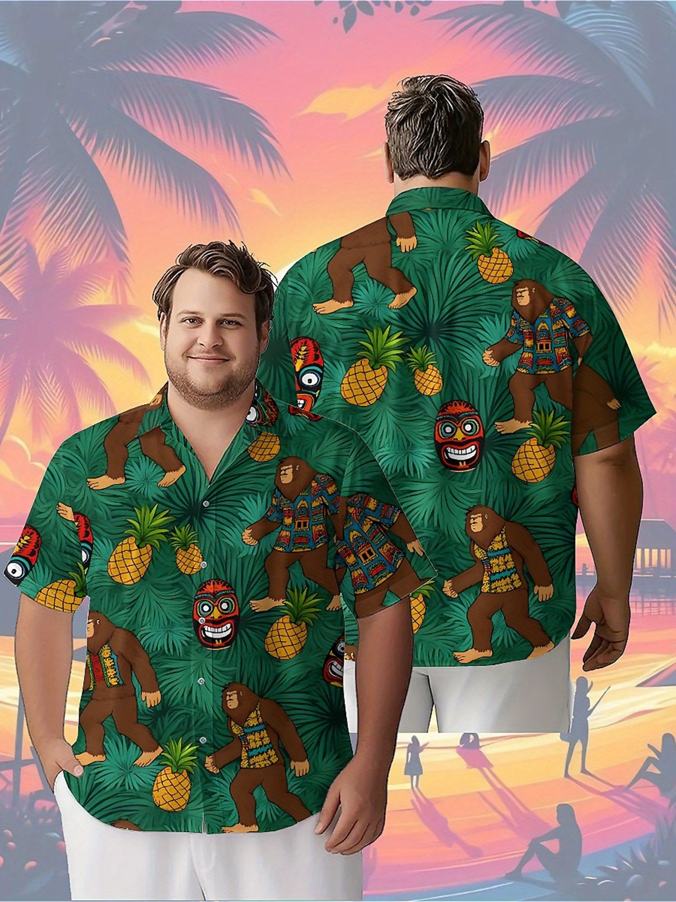 Men's Plus Size Hawaiian Shirt - Summer Clothing Patterns 评论和价格