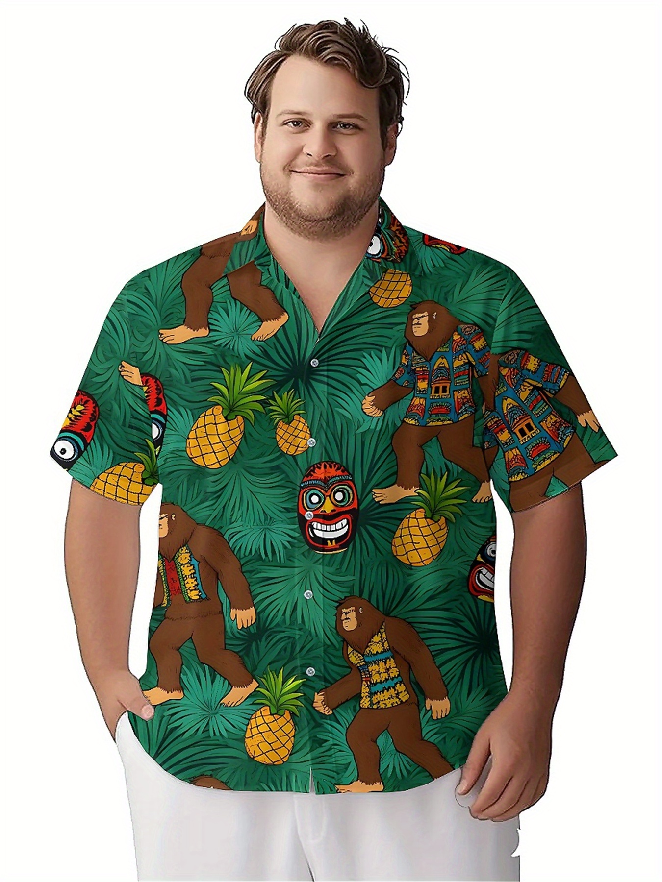 Men's Plus Size Hawaiian Shirt - Summer Clothing Patterns 评论和价格
