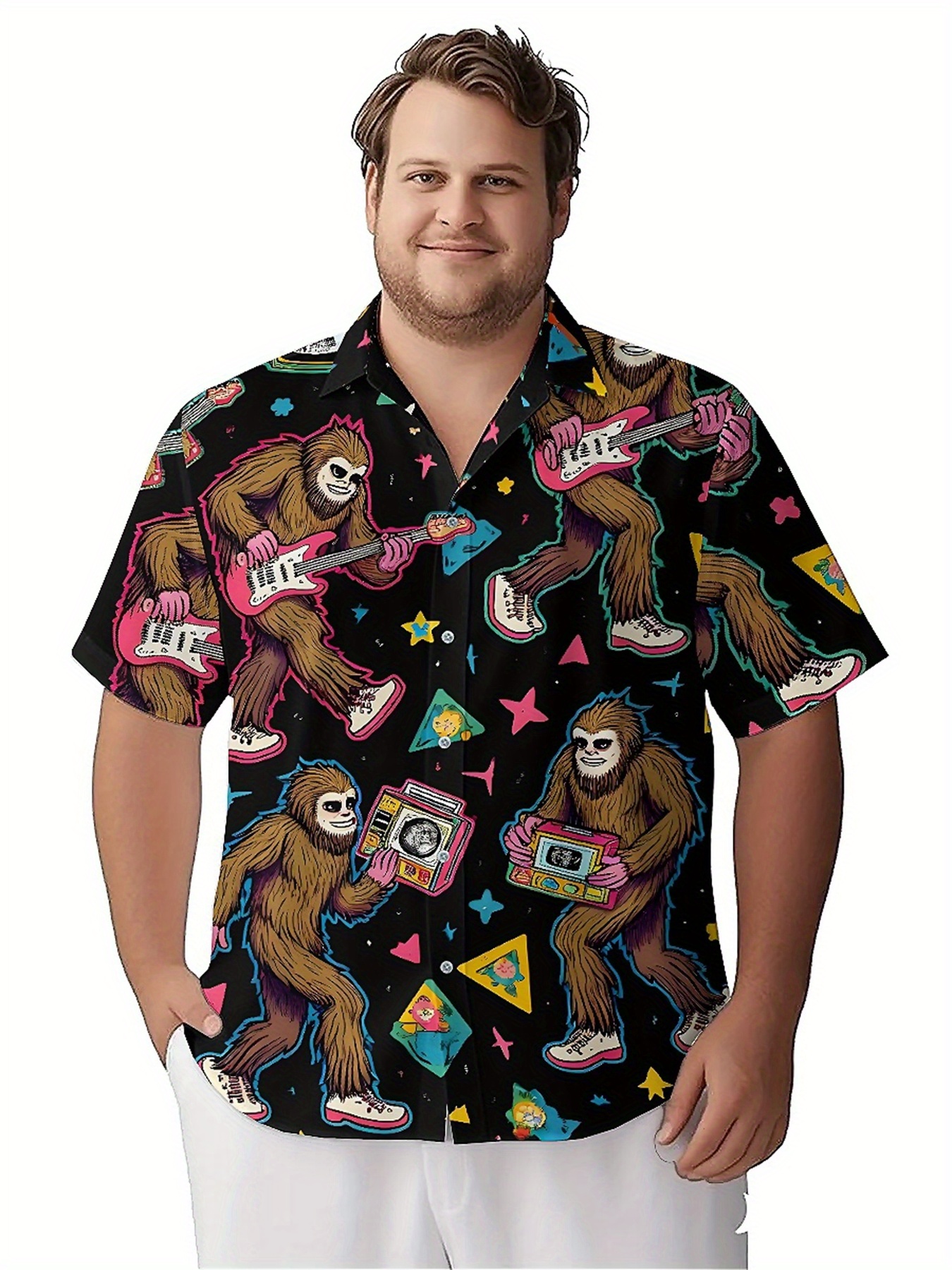 Men's Plus Size Hawaiian Shirt - Summer Clothing Patterns 评论和价格