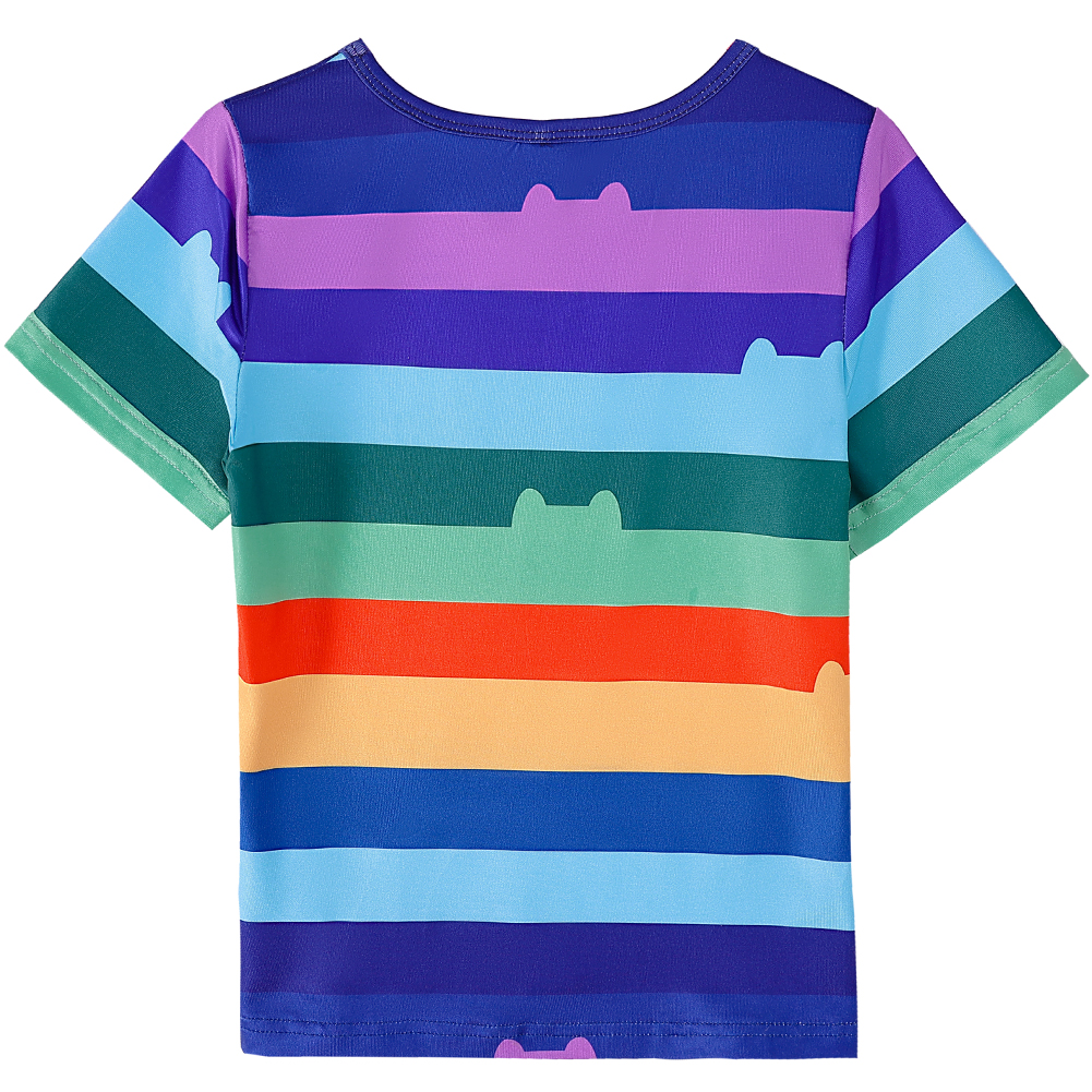 Girls Rainbow Striped T-Shirt  - Summer Kids Clothing 评论和价格