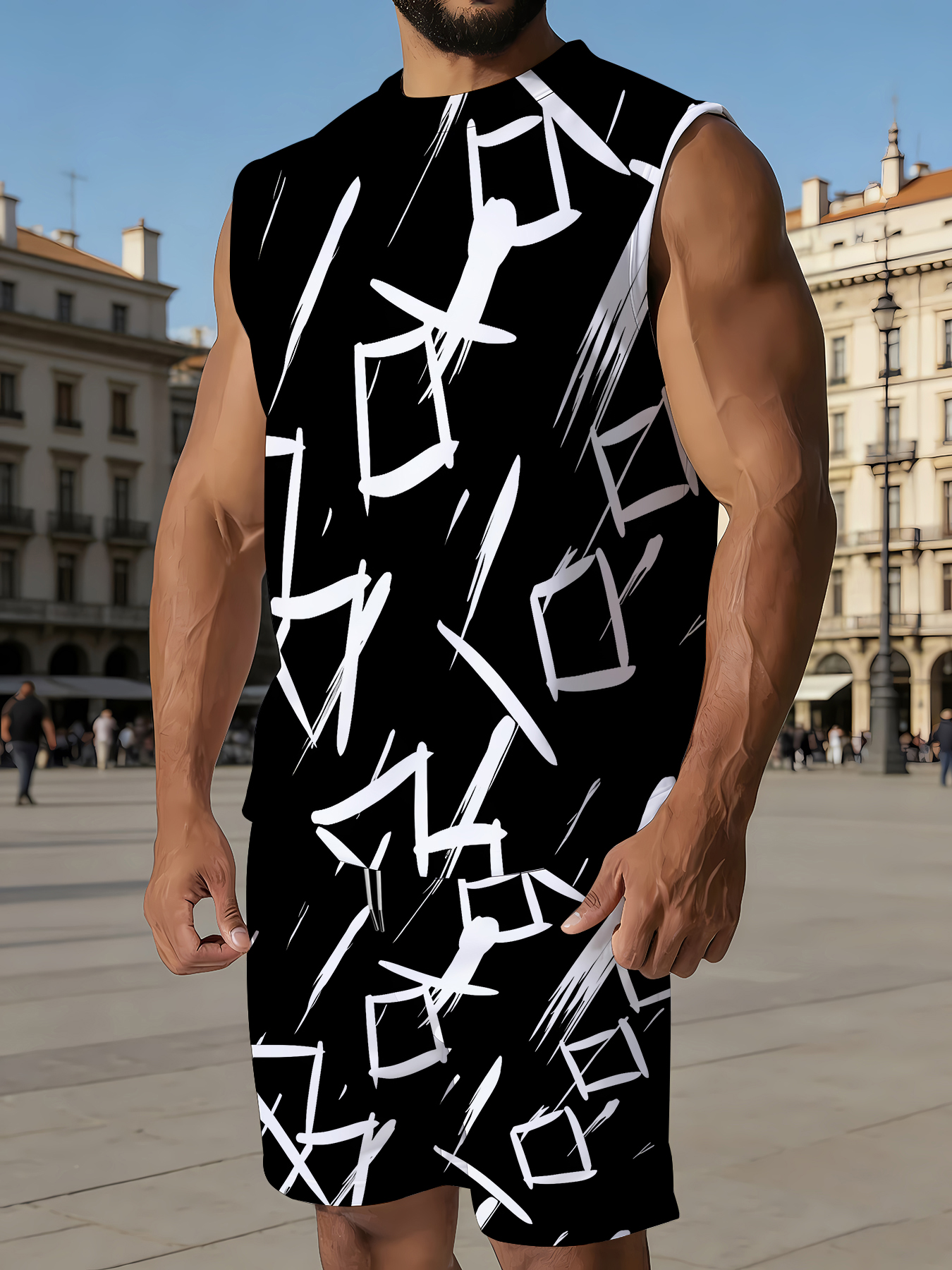 Men's Compression Tank Top and - Summer Knit Clothing 评论和价格