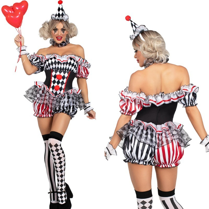 Women Clown Cosplay Costume Ci - Romper Playsuit Women 评论和价格