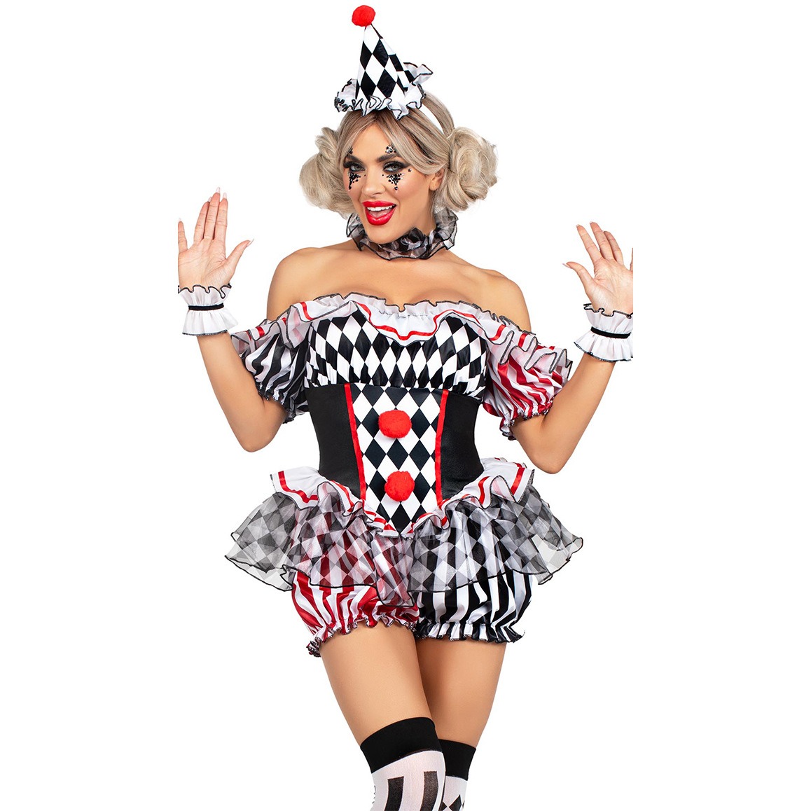 Women Clown Cosplay Costume Ci - Romper Playsuit Women 评论和价格