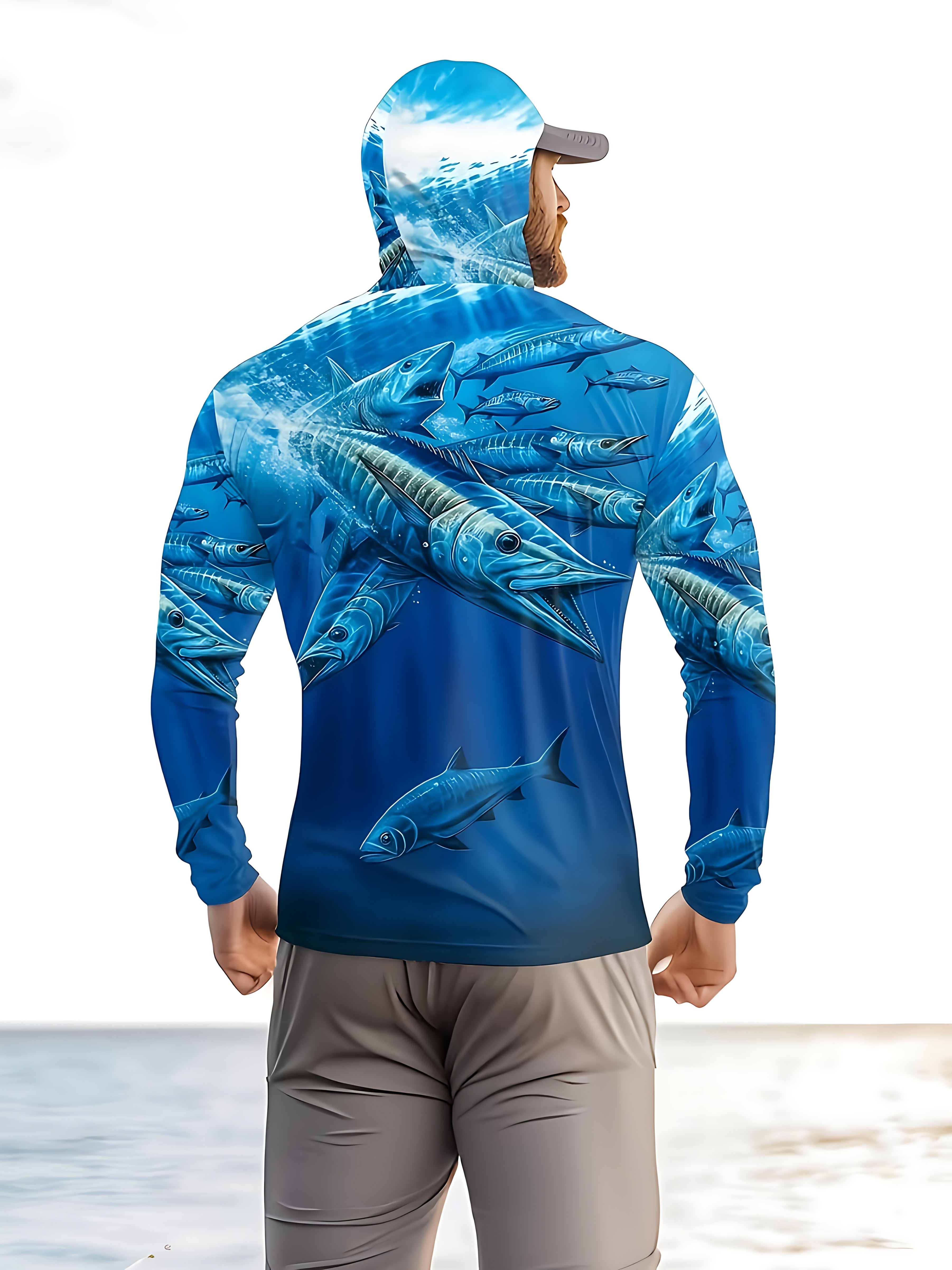 Fishing Shirt Hooded Men Fishi - Summer Clothing Men 评论和价格