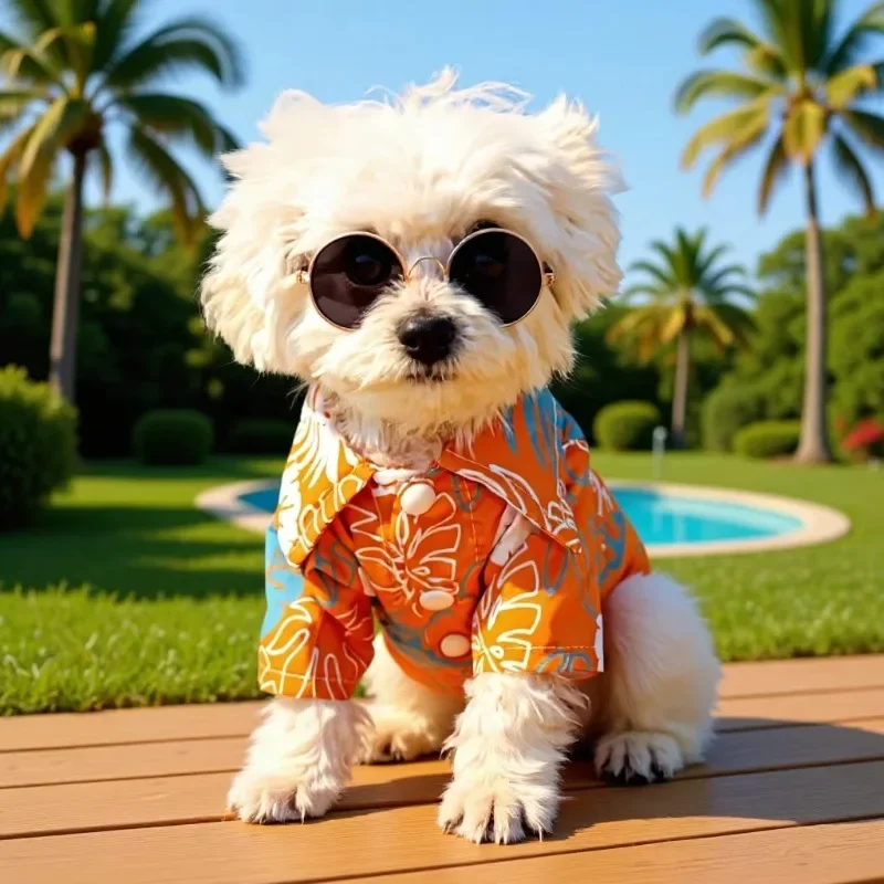 Handsome Small Dog Clothes Sum - Summer Dog Clothing 评论和价格
