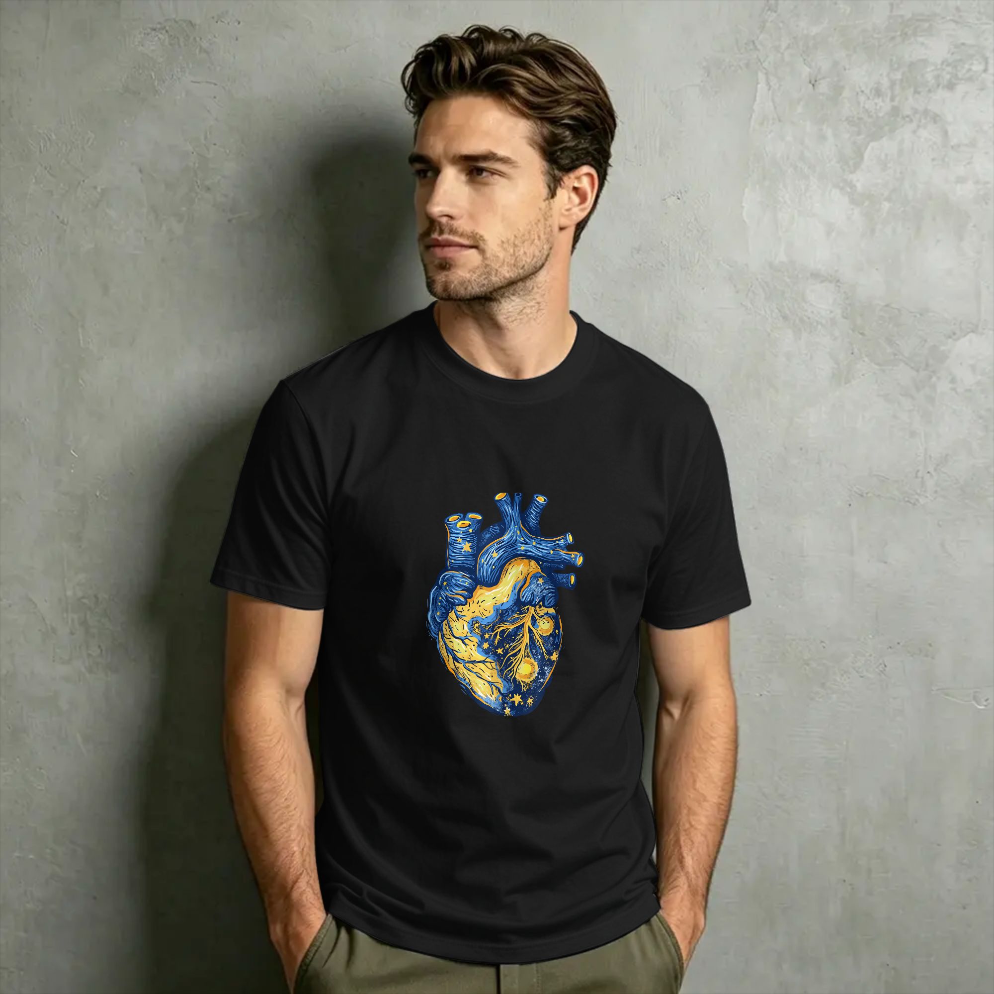 Van Gogh Heart Cotton T-Shirt  - Summer Clothing Cheap 评论和价格