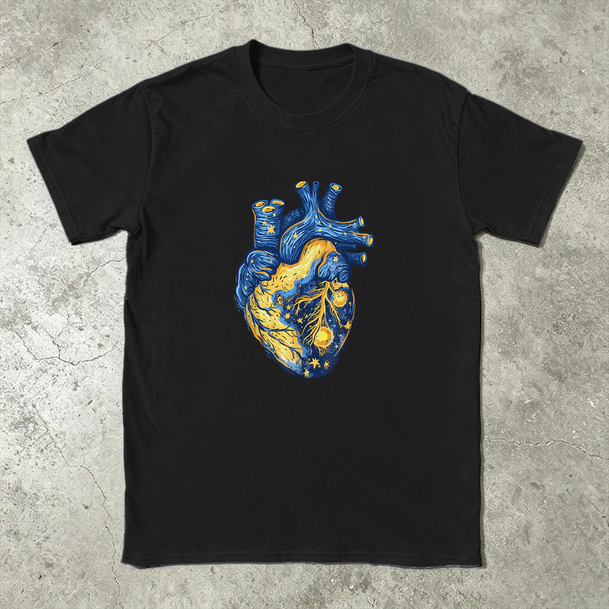 Van Gogh Heart Cotton T-Shirt  - Summer Clothing Cheap 评论和价格