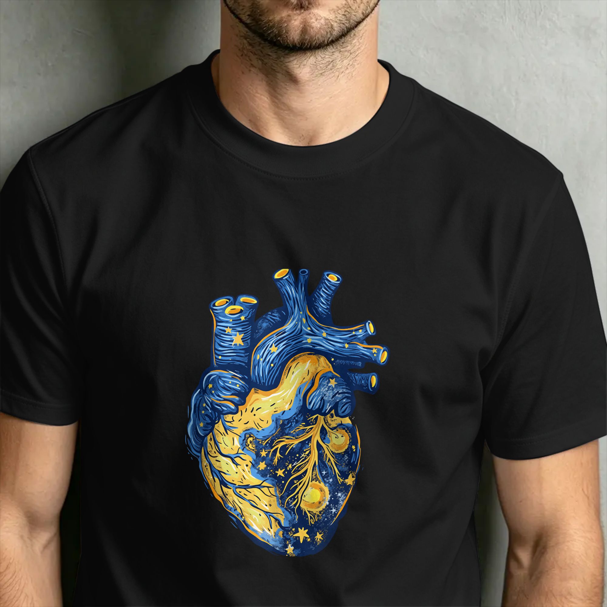 Van Gogh Heart Cotton T-Shirt  - Summer Clothing Cheap 评论和价格