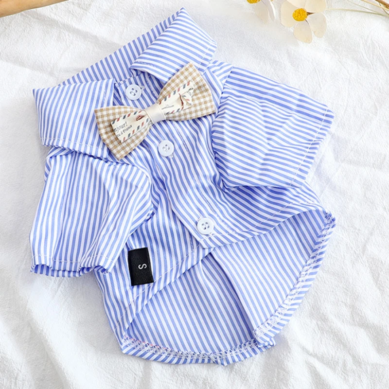 Pet Dog Clothes Bowknot Stripe - Summer Dog Clothing 评论和价格