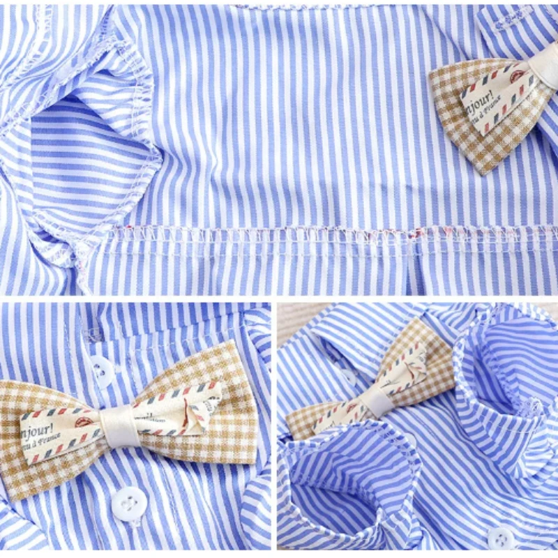Pet Dog Clothes Bowknot Stripe - Summer Dog Clothing 评论和价格