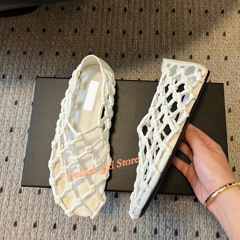 French Woven Mesh Hollow flat  - Summer Clothing Elegant 评论和价格