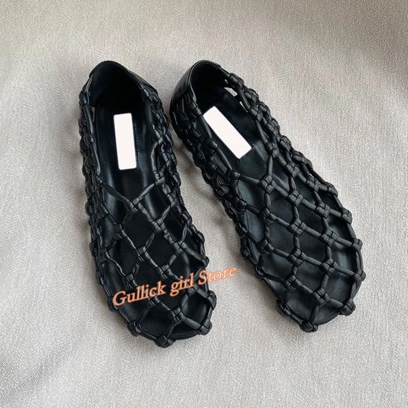 French Woven Mesh Hollow flat  - Summer Clothing Elegant 评论和价格