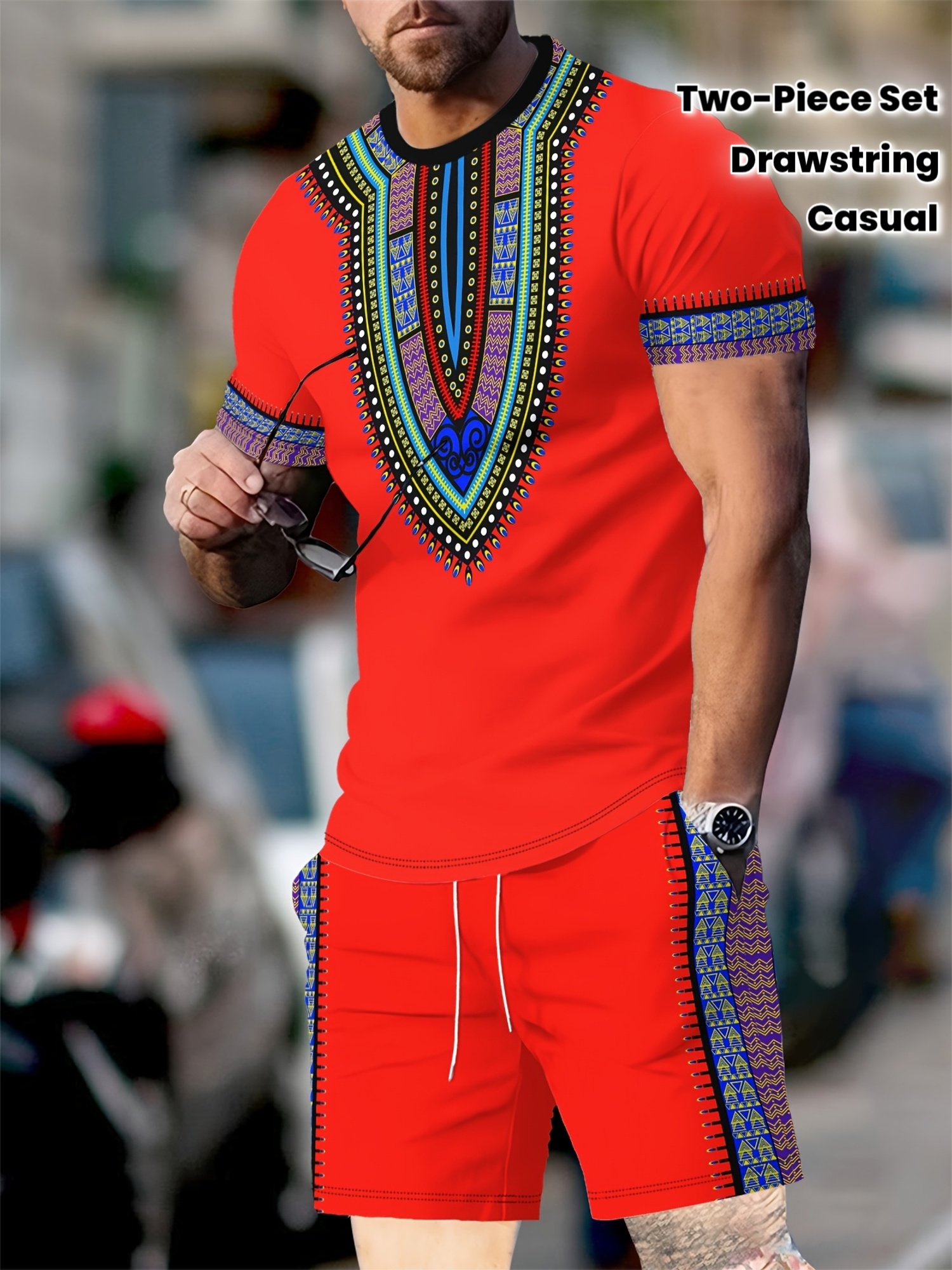 New Men's Suits African Dashik - Summer Knit Clothing 评论和价格