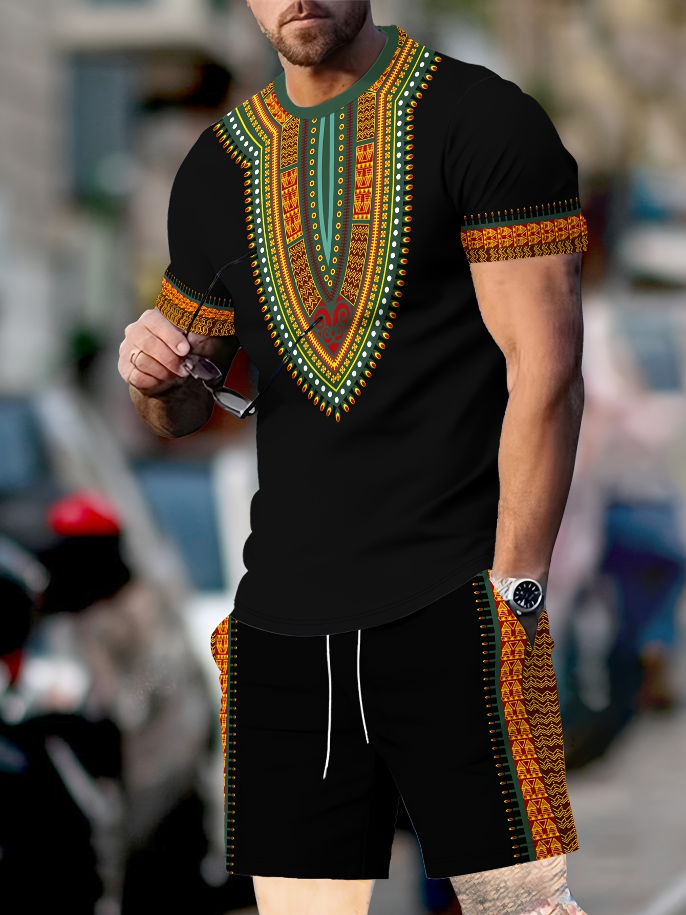 New Men's Suits African Dashik - Summer Knit Clothing 评论和价格