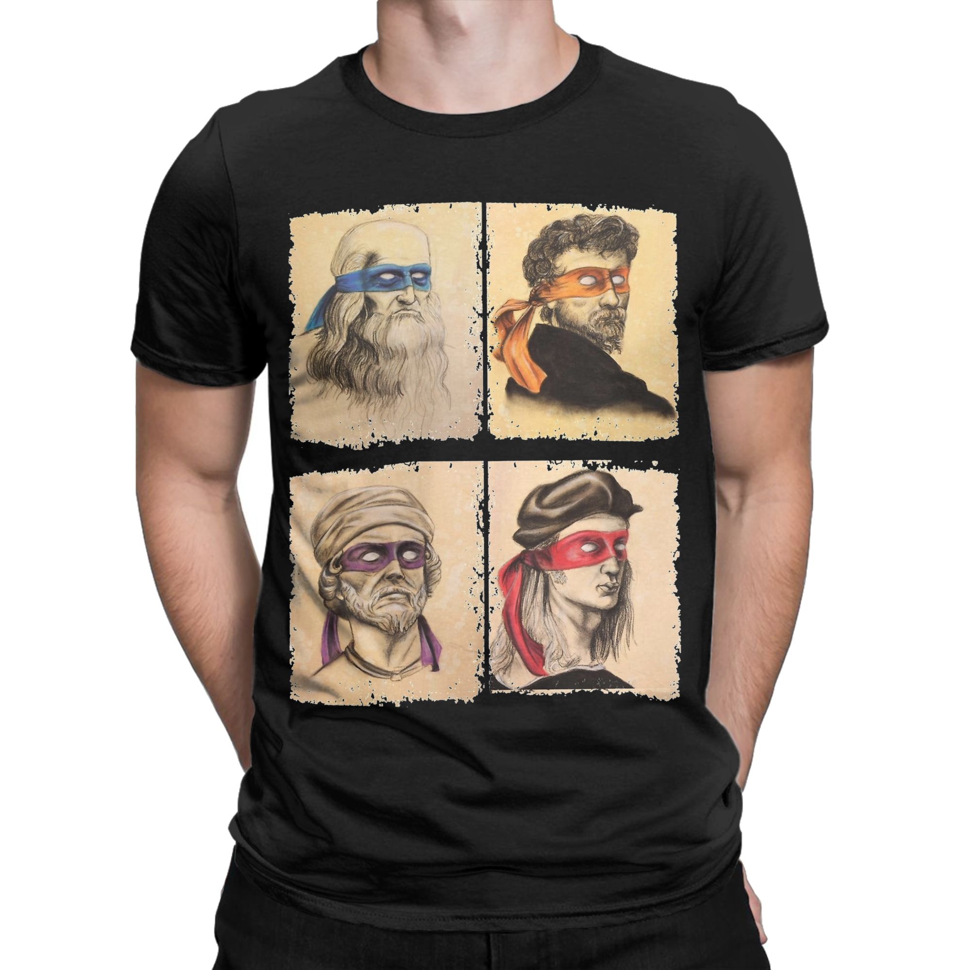 Science Turtles T Shirt Men Pu - Summer Renaissance Clothing 评论和价格