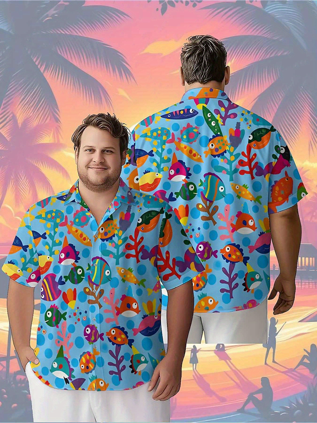 Men's Plus Size Hawaiian Shirt - Summer Clothing Patterns 评论和价格