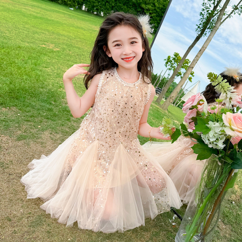 Children's Dress Mesh Sequins  - Summer Dresses Yours Clothing 评论和价格