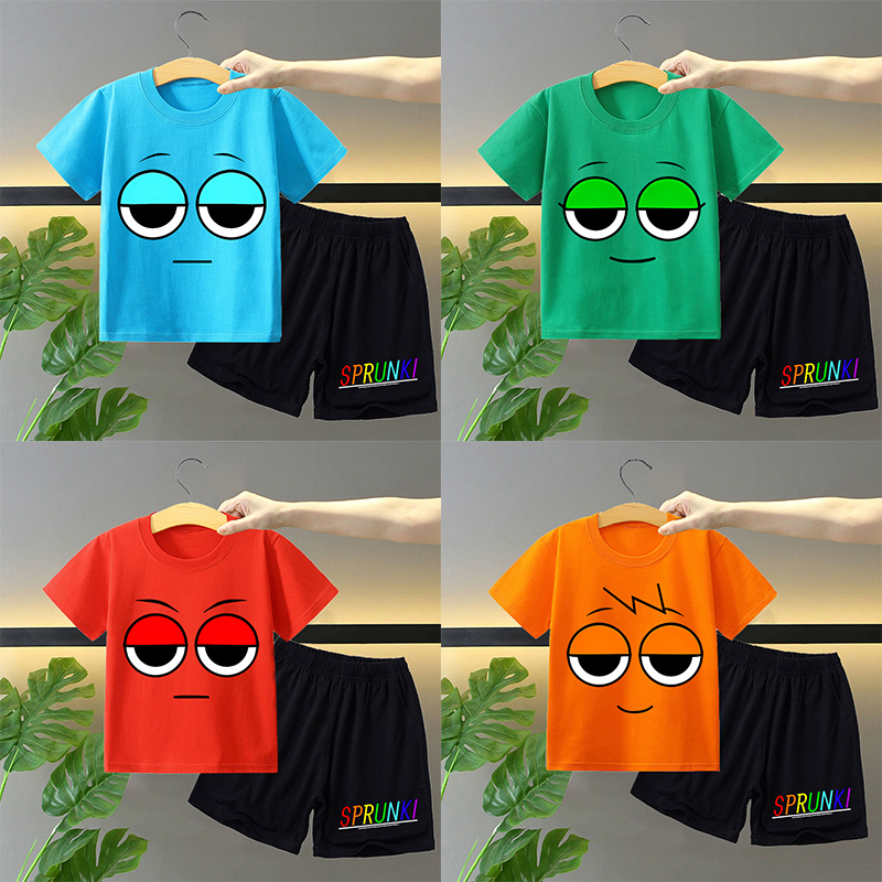 Sprunki 2pcs T-shirt and Short - Summer Kids Clothing 评论和价格