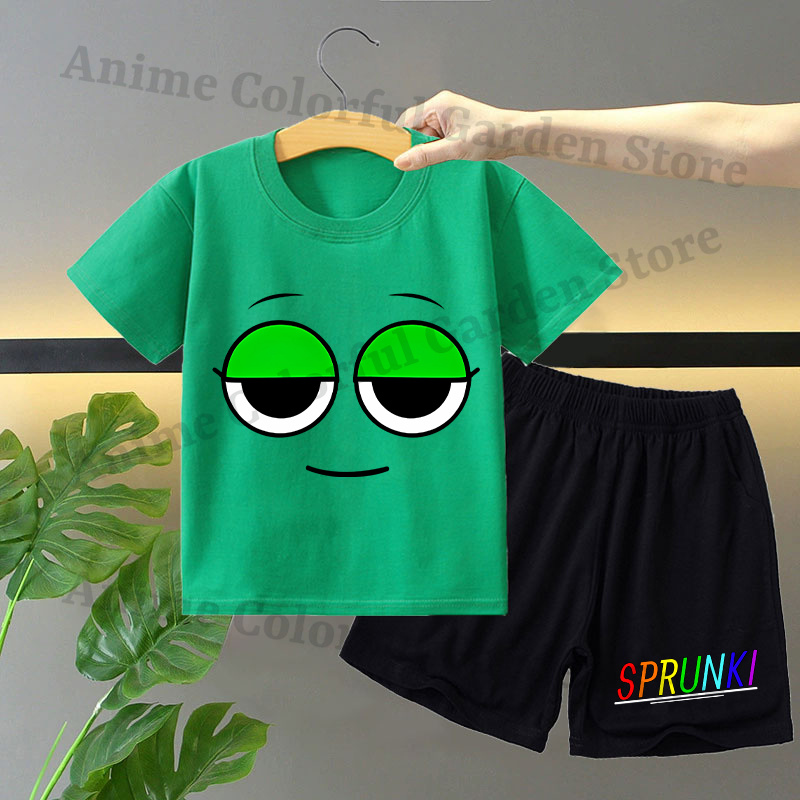 Sprunki 2pcs T-shirt and Short - Summer Kids Clothing 评论和价格