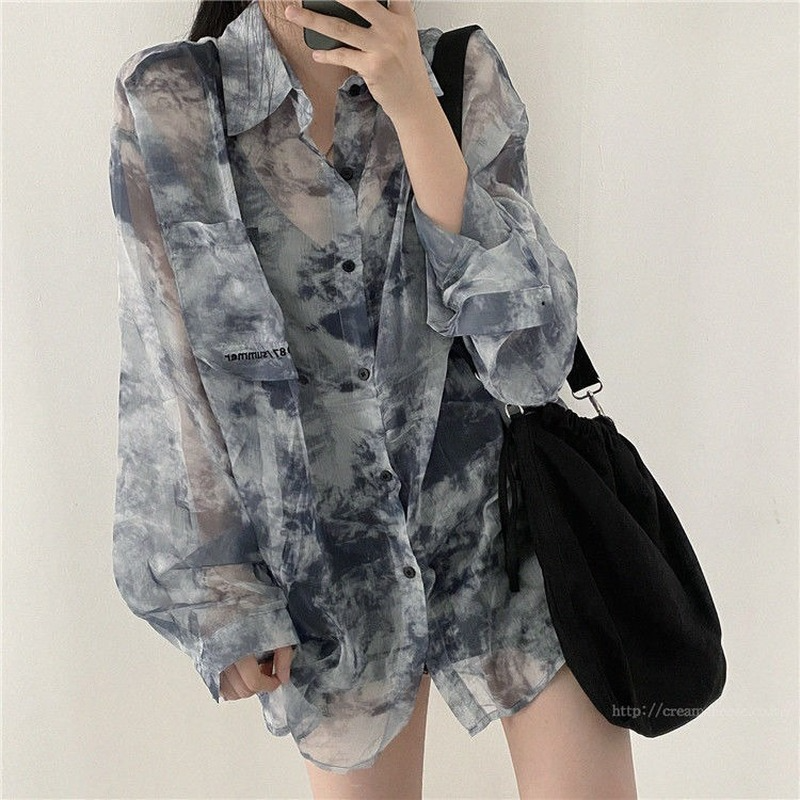 Shirts Women Fashion Tie Dye H - Summer Goth Clothing 评论和价格