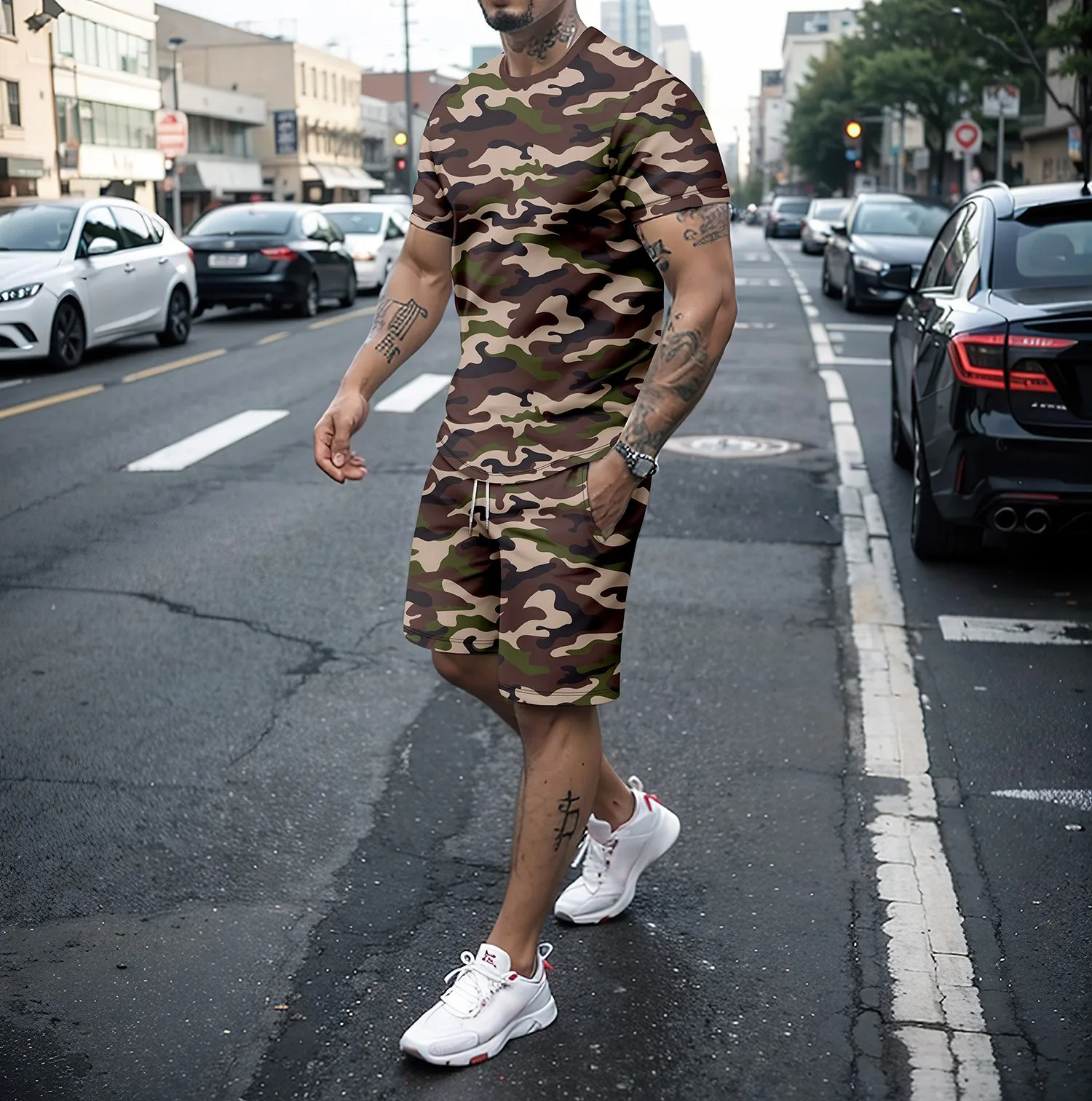 Camouflage Outdoor Tracksuits  - Summer Knit Clothing 评论和价格
