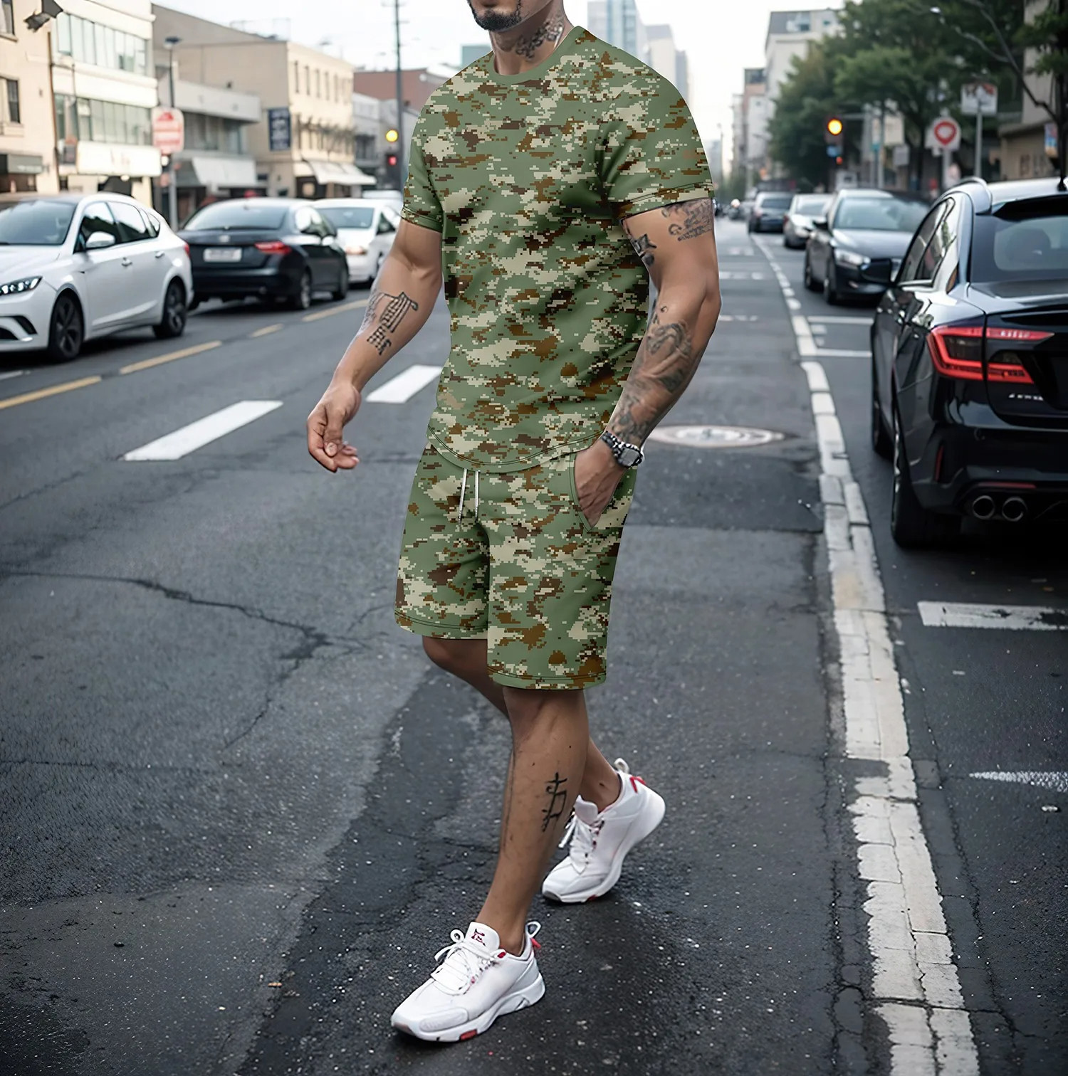 Camouflage Outdoor Tracksuits  - Summer Knit Clothing 评论和价格