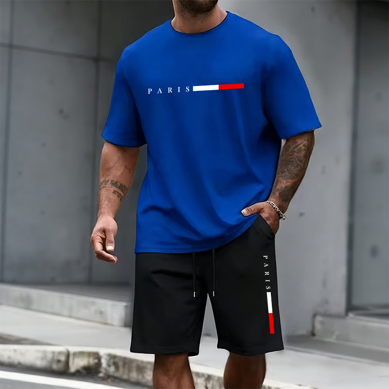 Men's Tracksuit 2 Piece  O-nec - Summer Knit Clothing 评论和价格