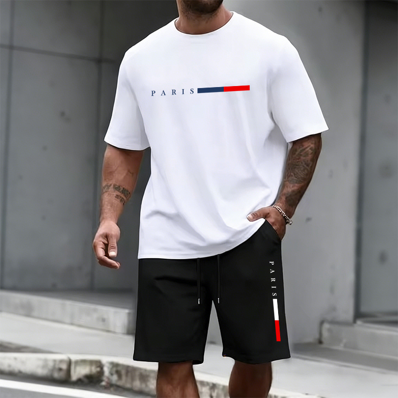 Men's Tracksuit 2 Piece  O-nec - Summer Knit Clothing 评论和价格