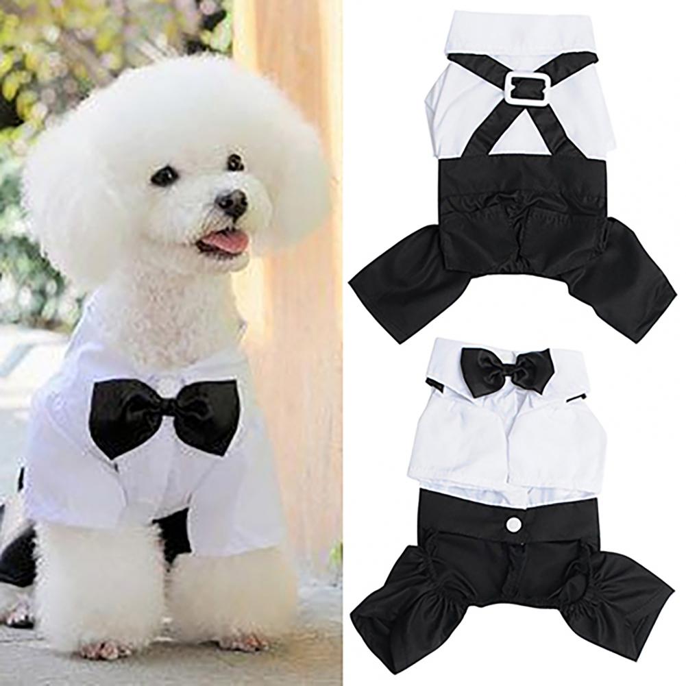 Dog Bow Tie Suit Tuxedo Costum - Summer Dog Clothing 评论和价格