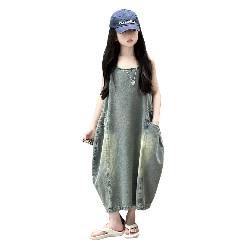 Vintage Blue Children Girls Hi - Summer Kids Clothing 评论和价格