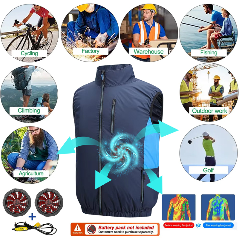 Fan Vest, Fan Jacket for Men a - Yours Clothing Summer Jackets 评论和价格