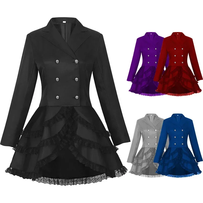 Women Gothic Dress Lace Perfor - Summer Renaissance Clothing 评论和价格