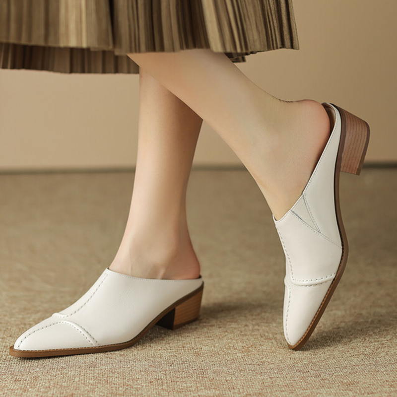 Women Slippers Chunky Mules Sh - Summer Clothing Elegant 评论和价格