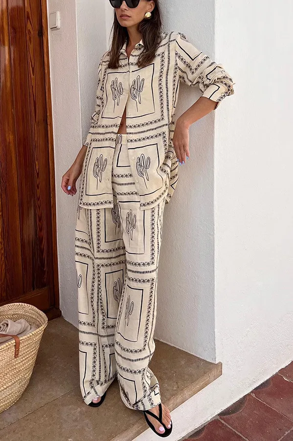 Printed Shirts Two Piece Set W - Summer Clothing Sets Women 评论和价格