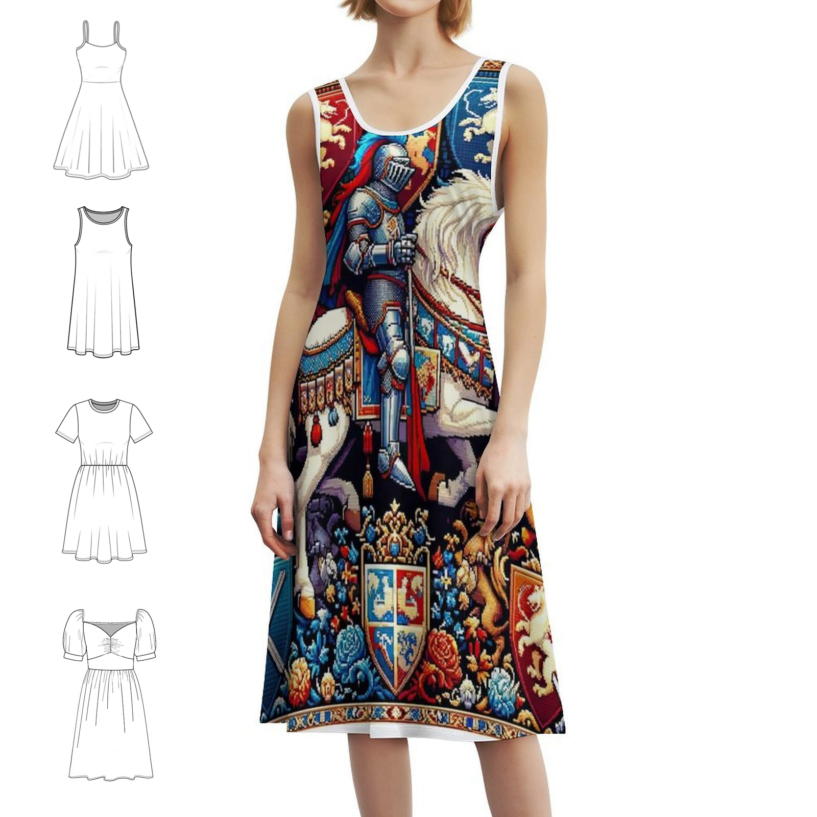 Seamless Pattern Knight Kingdo - Summer Clothing Design 评论和价格
