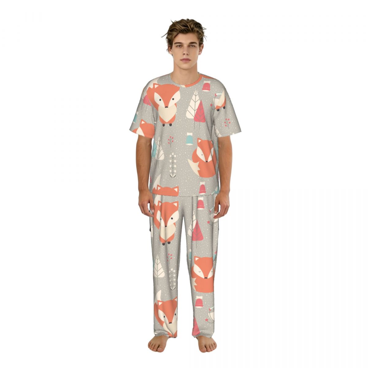 Men Pajamas Suit Short Sleeved - Summer Clothing Patterns 评论和价格