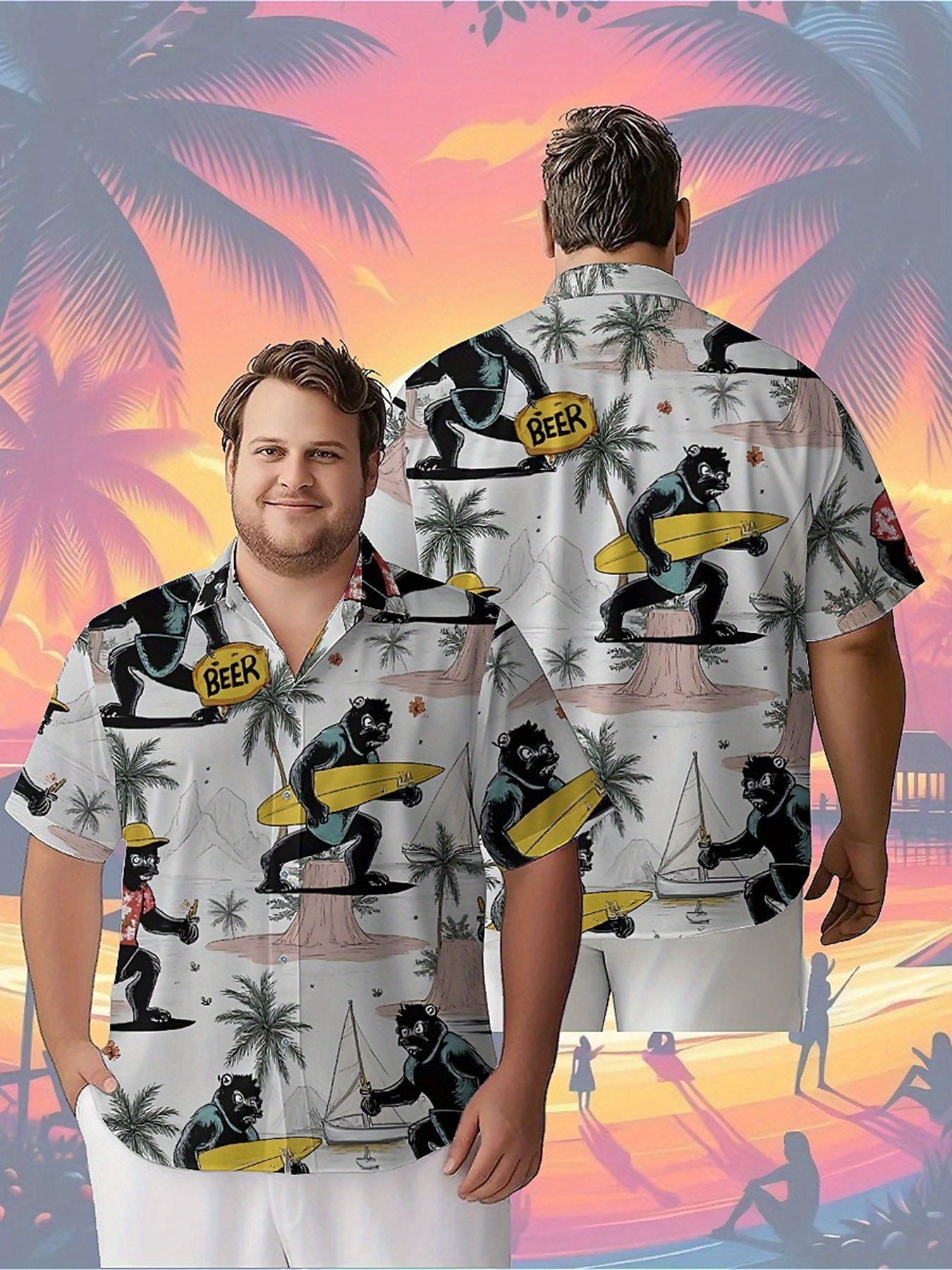 Men's Plus Size Hawaiian Shirt - Summer Clothing Patterns 评论和价格