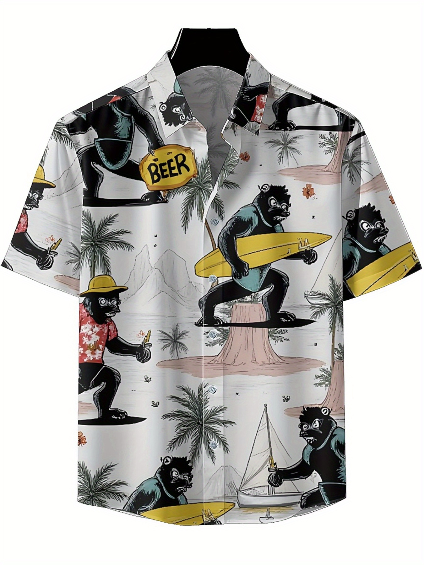 Men's Plus Size Hawaiian Shirt - Summer Clothing Patterns 评论和价格