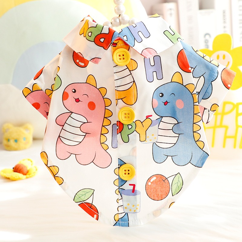 Cartoon Dinosaur Pet Shirt Thi - Summer Dog Clothing 评论和价格